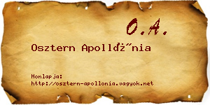 Osztern Apollónia névjegykártya